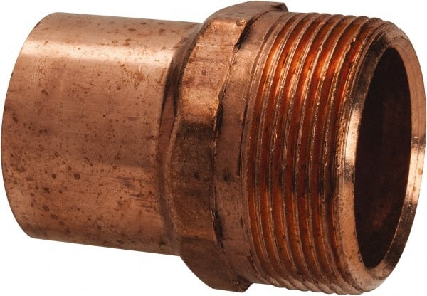 Mueller Industries W 01479 Wrot Copper Pipe Adapter: 1-1/2" Fitting, FTG x M, Solder Joint 