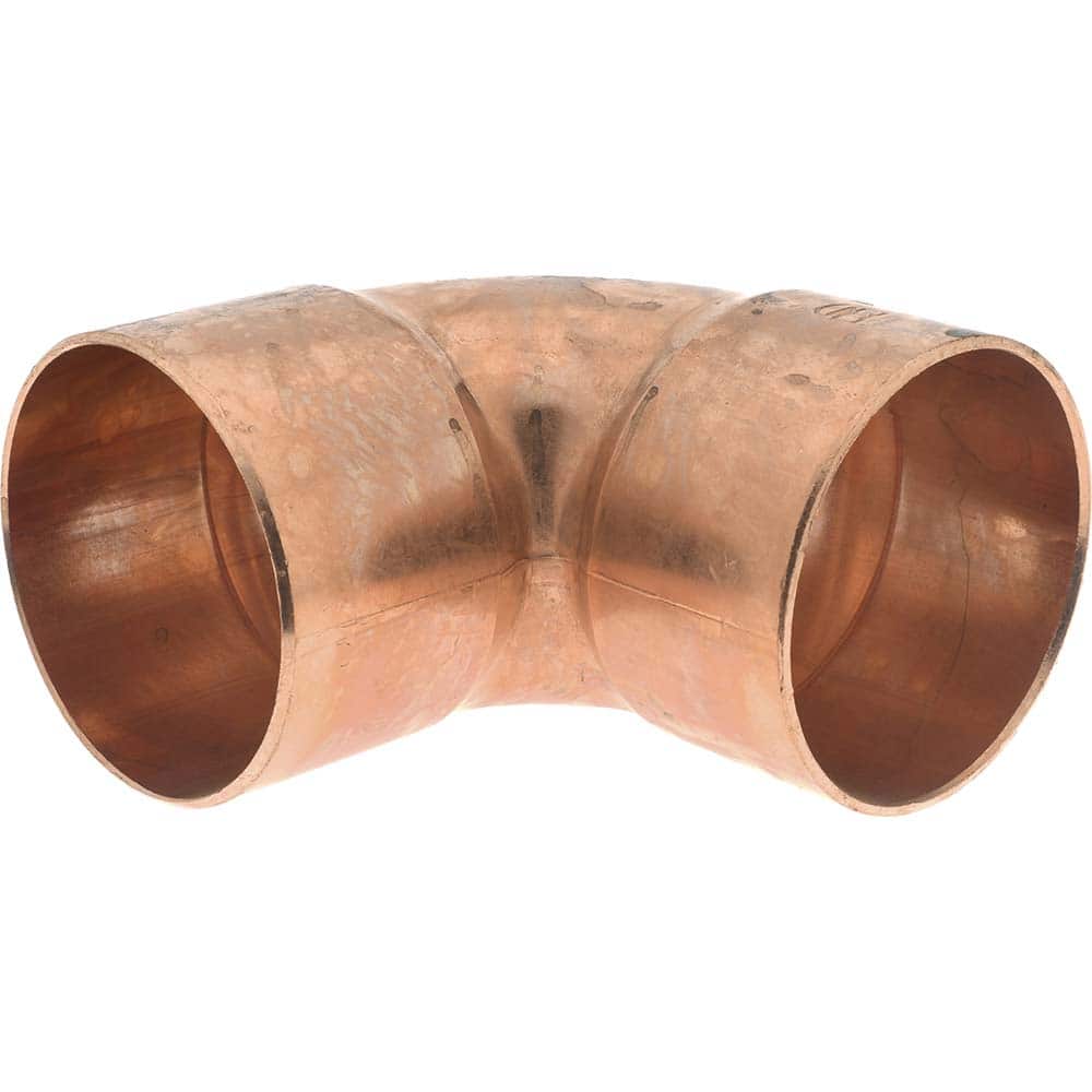 Mueller Industries W 02088 Wrot Copper Pipe 90 ° Elbow: 3" Fitting, C x C, Solder Joint 