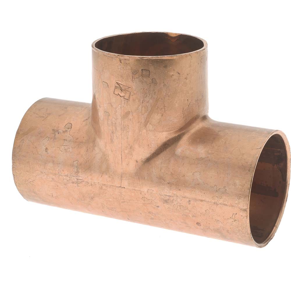 Mueller Industries W 04068 Wrot Copper Pipe Tee: 1-1/4" Fitting, C x C x C, Solder Joint Image