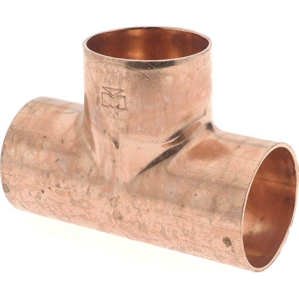 Mueller Industries W 04084 Wrot Copper Pipe Tee: 1-1/2" Fitting, C x C x C, Solder Joint 