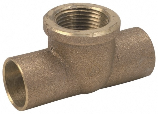 Cast Copper Pipe Tee: 3/4" Fitting, C x C x F, Solder Joint