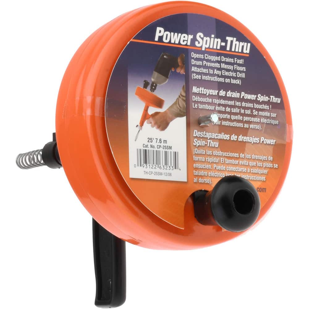 For 1-1/4 to 2 Inch Pipe, 25 Foot Cable Length, Handheld, Manual and Hand Drain Cleaner
