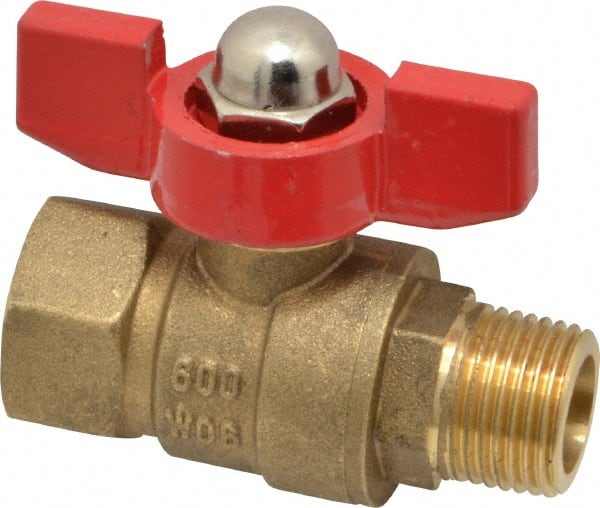 Midwest Control MMTH-38 3/8" Pipe, Brass Miniature Ball Valve 
