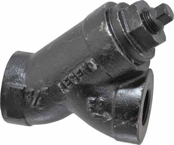 3/4" Pipe, FNPT Ends, Cast Iron Y-Strainer