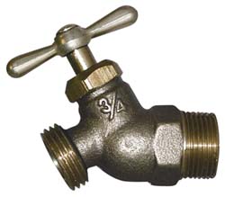 1/2" Pipe, 125 psi WOG Rating, Lead Free Brass Hose Bibb, Stop Valve