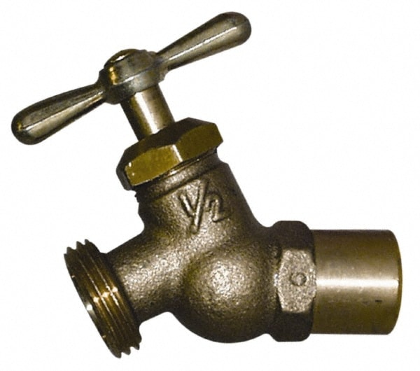 1/2" Pipe, 125 psi WOG Rating, Lead Free Brass Hose Bibb, Stop Valve