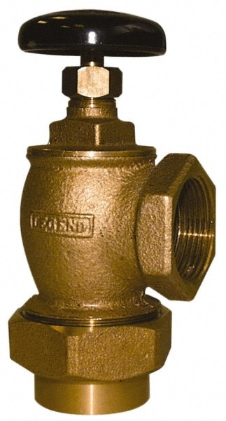 1" Pipe, 60 psi WOG Rating, Female Union x FNPT End Connections, Handwheel Convector Steam Angle Radiator Valve