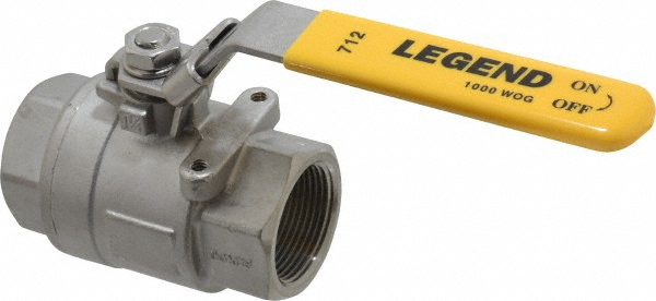 Standard Manual Ball Valve: 1-1/4" Pipe, Full Port - FNPT x FNPT