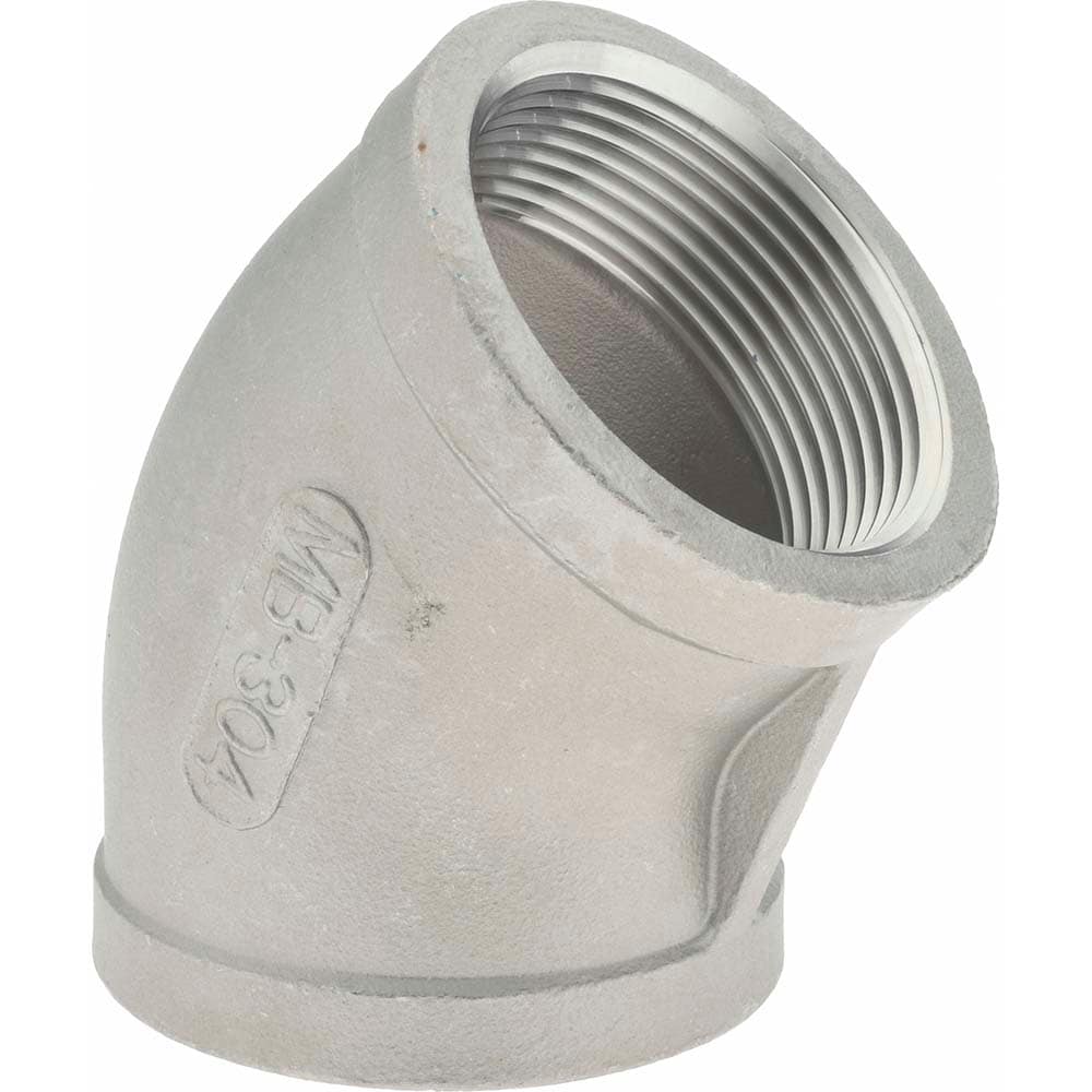 Merit Brass K402-24 Pipe 45 ° Elbow: 1-1/2" Fitting, 304 Stainless Steel Image