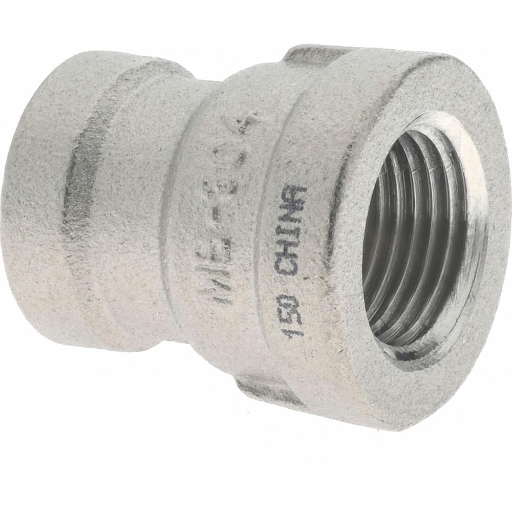 304 SS 1/2" x 1/4" NPT Pipe Thread Reducing Coupling Stainless 150# Coyote Gear