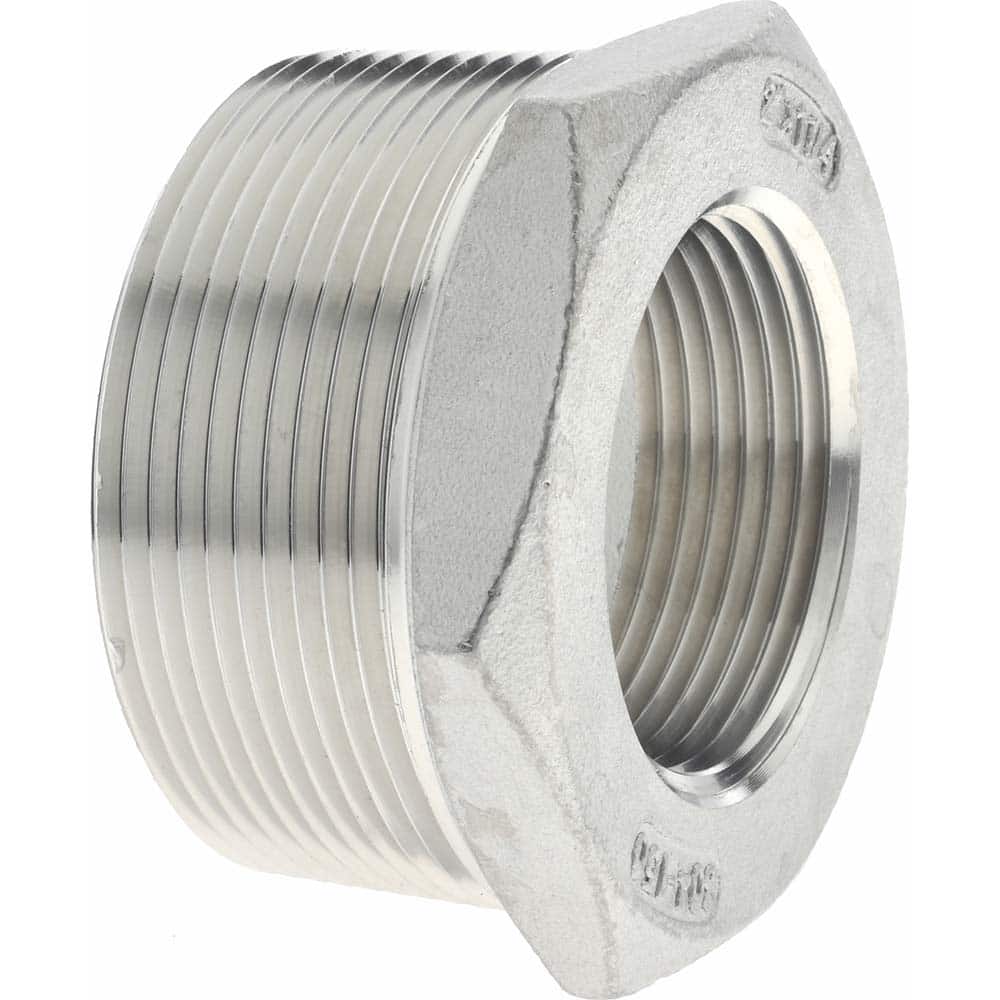 New 1-1/2" Male x 1-1/4 Female NPT Pipe Thread 304 Stainless Steel Hex Bushing