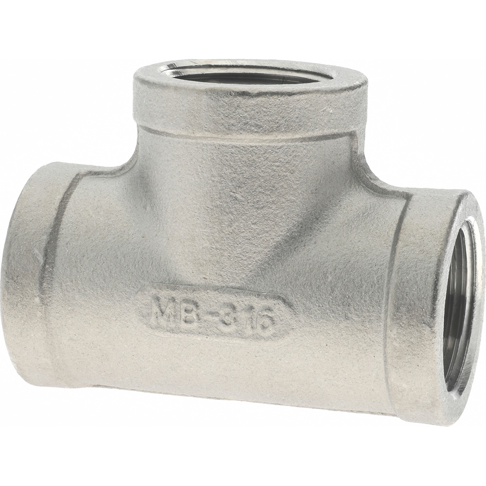 Merit Brass K606-12 Pipe Tee: 3/4" Fitting, 316 Stainless Steel Image