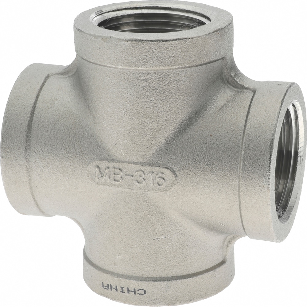 Merit Brass K610-16 Pipe Cross: 1" Fitting, 316 Stainless Steel Image