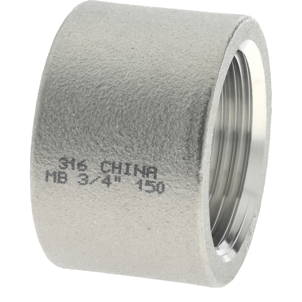 Pipe Half Coupling: 3/4", 316 Stainless Steel - FNPT, Threaded, ISO, 150 psi
