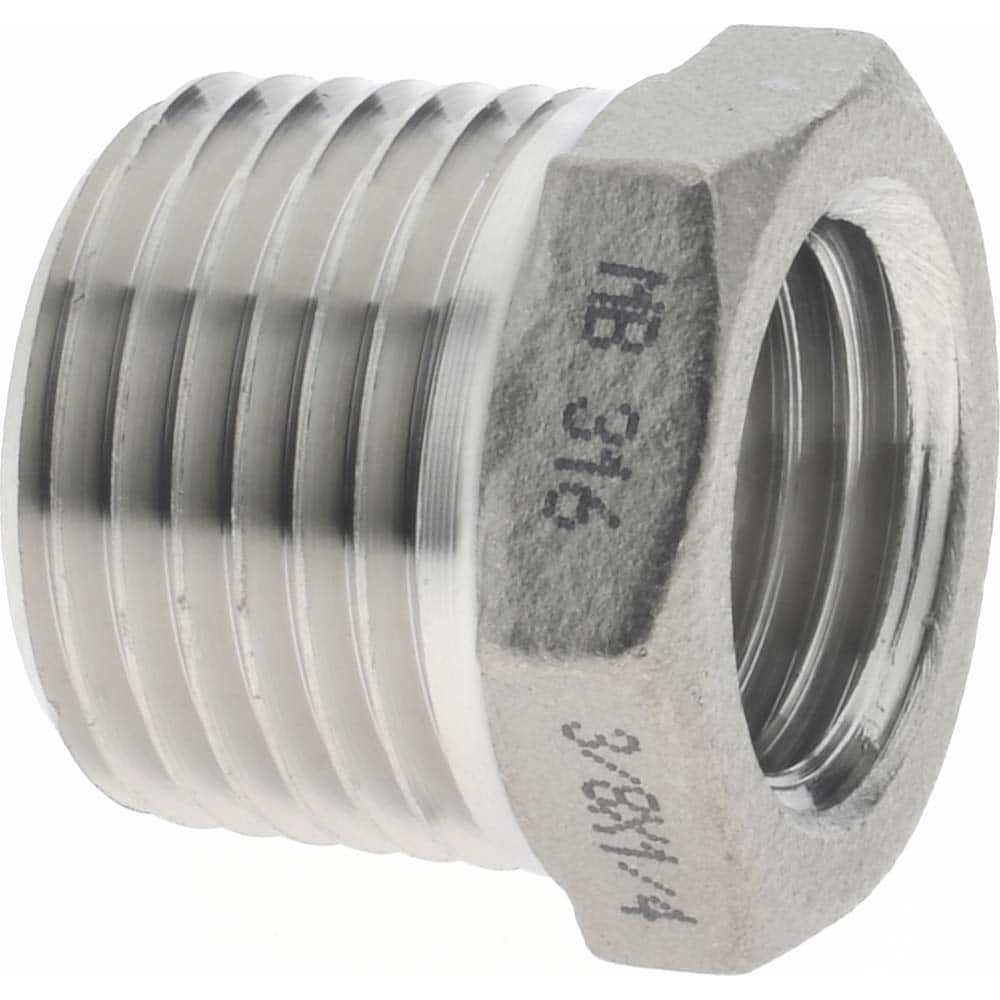 Pipe Reducer: 3/4 x 1/2 Fitting, 316 Stainless Steel