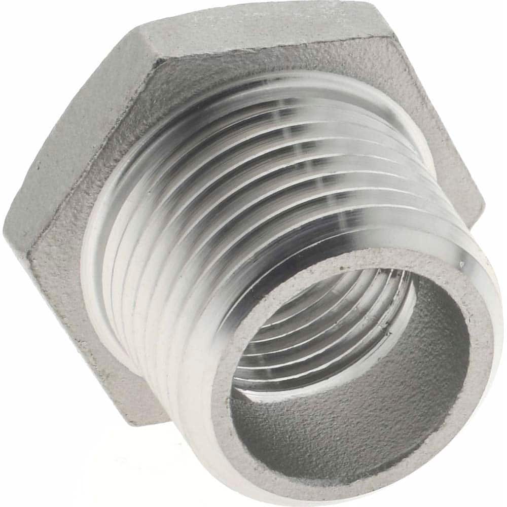 Merit Stainless steel 316 Pipe Fitting Hex Bushing Class 150 1/2" x 3/8" NPT 