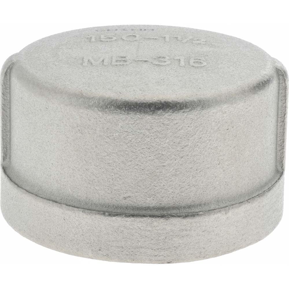 Merit Brass K616-24 Pipe End Cap: 1-1/2" Fitting, 316 Stainless Steel Image