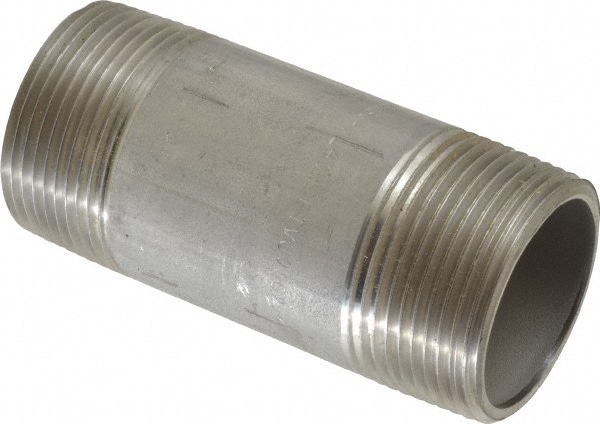 Merit Brass 4020-350 Stainless Steel Pipe Nipple: 1-1/4" Pipe, Grade 304 & 304L Image