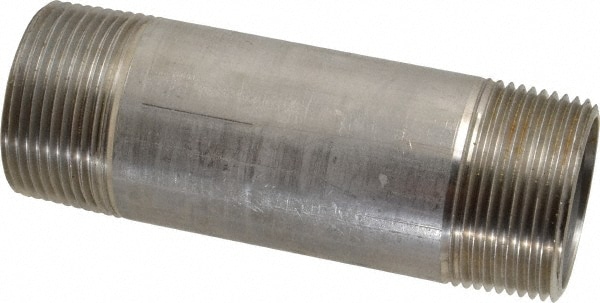 Merit Brass 4020-450 Stainless Steel Pipe Nipple: 1-1/4" Pipe, Grade 304 & 304L Image