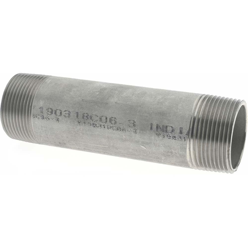 Merit Brass 4020-550 Stainless Steel Pipe Nipple: 1-1/4" Pipe, Grade 304 & 304L Image