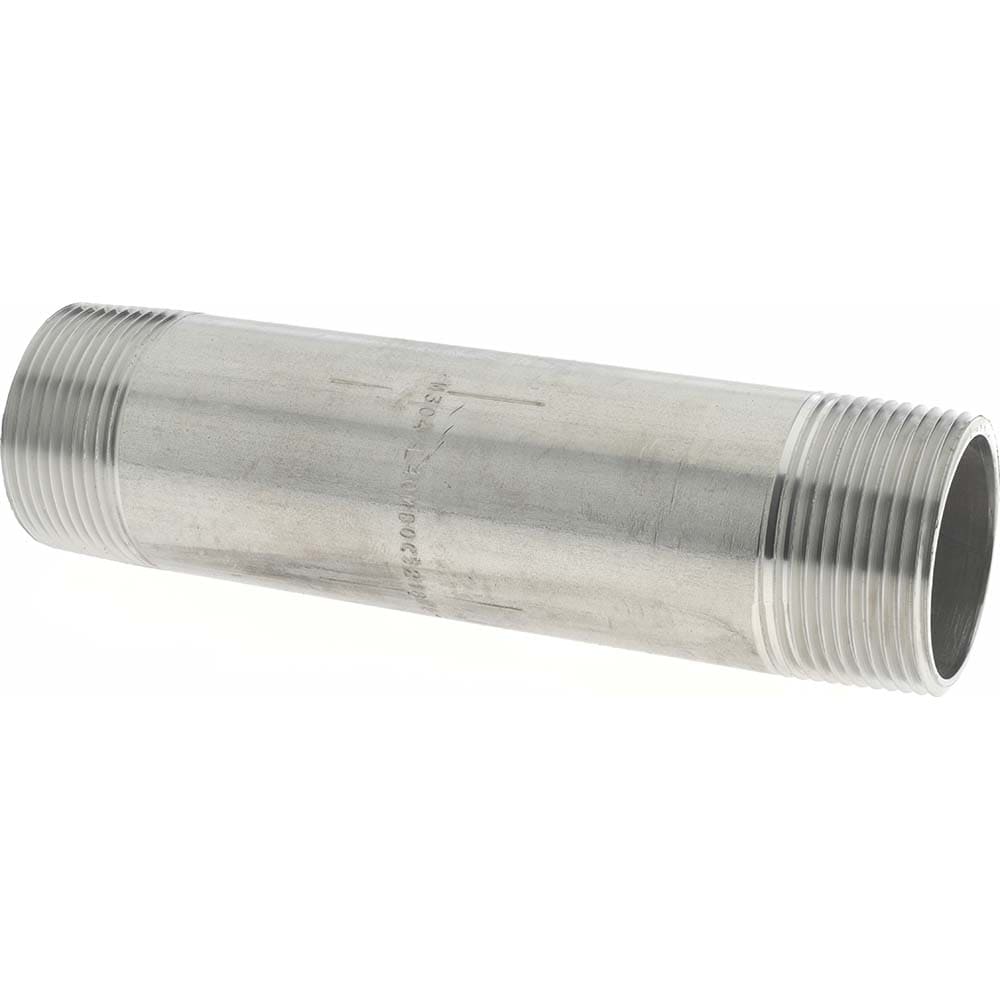 Merit Brass 4020-600 Stainless Steel Pipe Nipple: 1-1/4" Pipe, Grade 304 & 304L Image