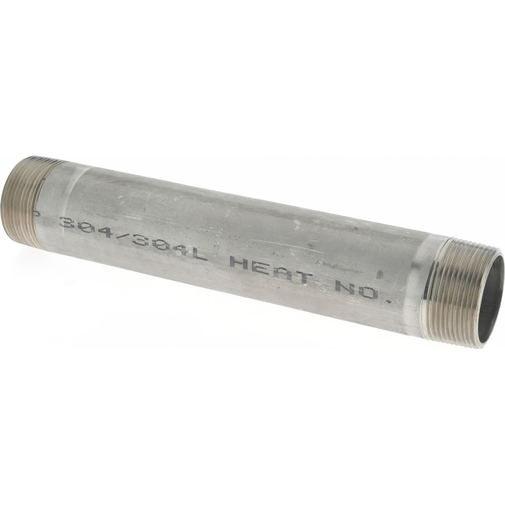 Merit Brass 4024-1000 Stainless Steel Pipe Nipple: 1-1/2" Pipe, Grade 304 & 304L Image