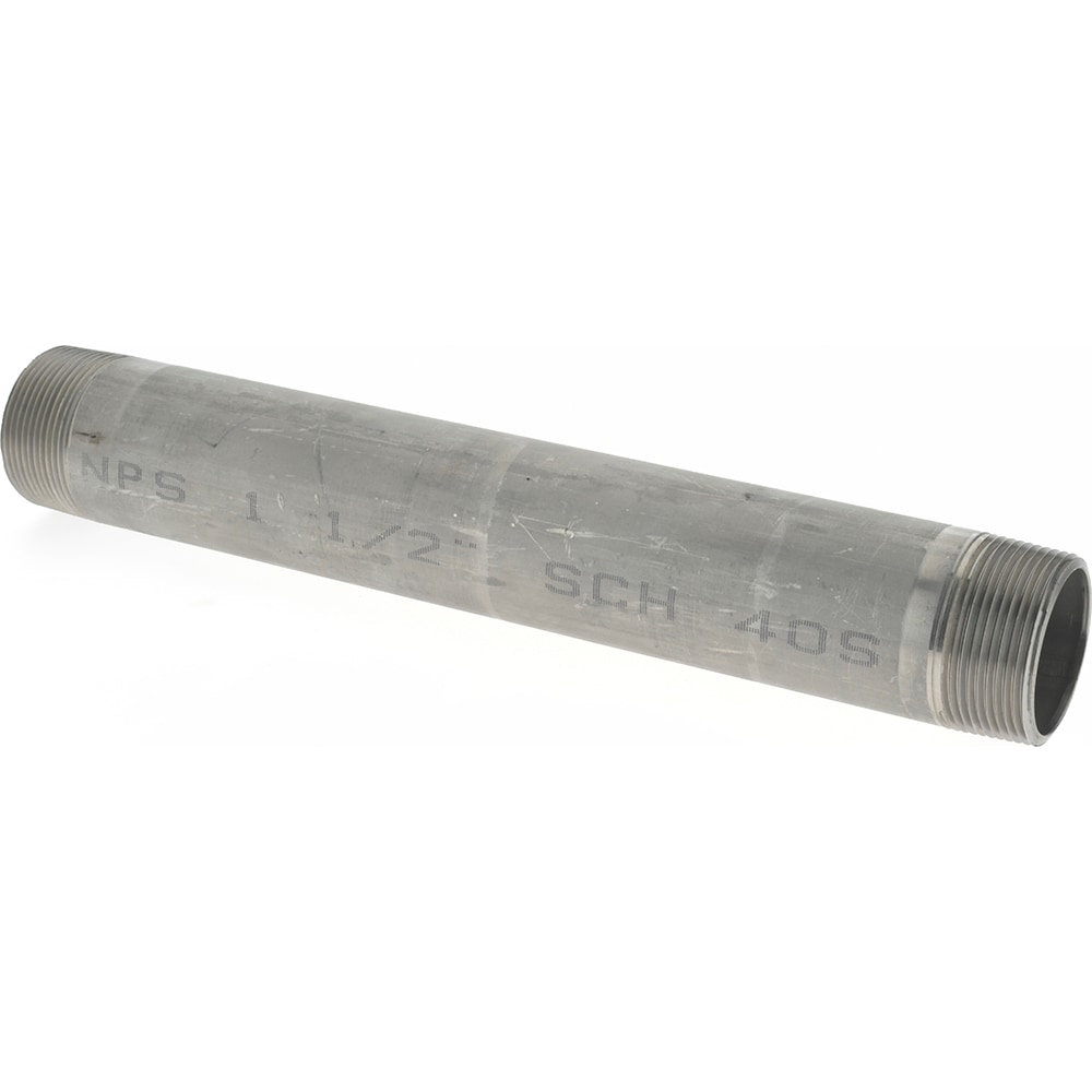 Merit Brass 4024-1200 Stainless Steel Pipe Nipple: 1-1/2" Pipe, Grade 304 & 304L Image