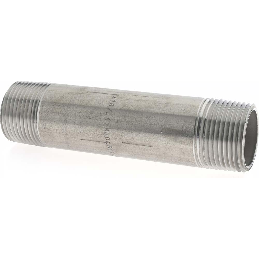 Merit Brass 6016-500 Stainless Steel Pipe Nipple: 1" Pipe, Grade 316 & 316L Image