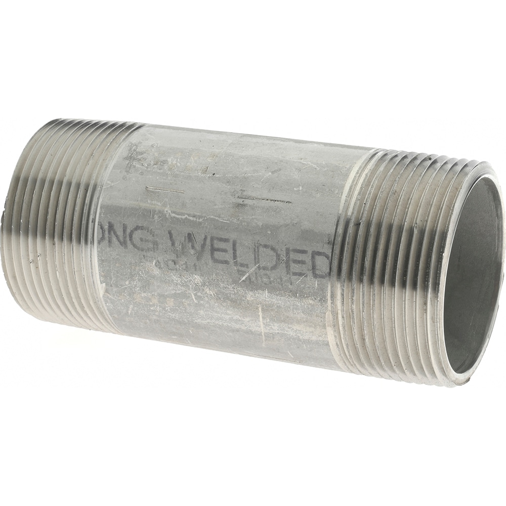 Merit Brass 6024-400 Stainless Steel Pipe Nipple: 1-1/2" Pipe, Grade 316 & 316L Image