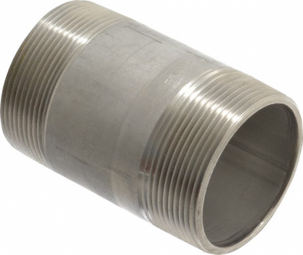 Stainless Steel Pipe Nipple: 2" Pipe, Grade 316 & 316L - Welded, Schedule 40