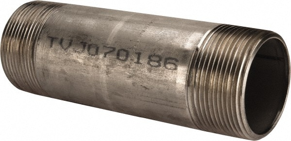 Merit Brass 6040-800 Stainless Steel Pipe Nipple: 2-1/2" Pipe, Grade 316 & 316L Image