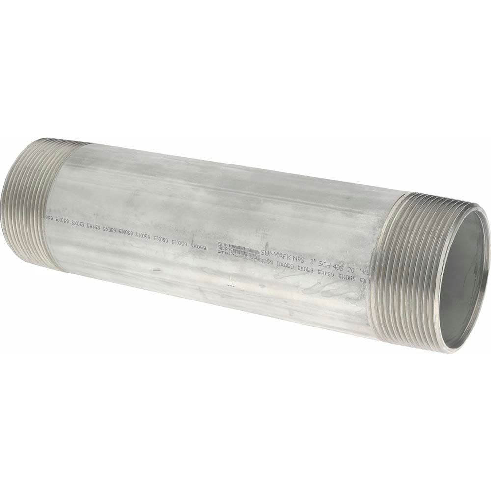 Merit Brass 6048-1200 Stainless Steel Pipe Nipple: 3" Pipe, Grade 316 & 316L 