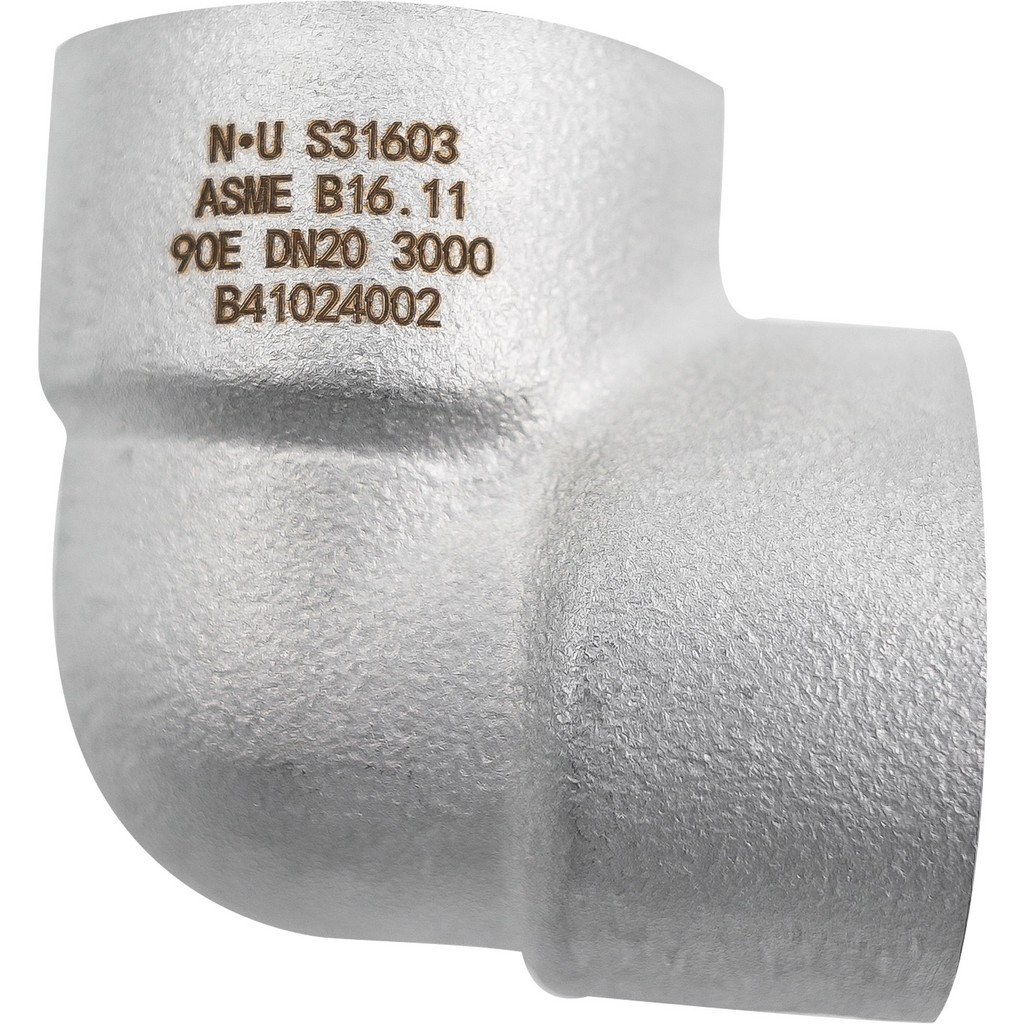 Value Collection Sanitary Stainless Steel Pipe 90 deg Elbow: 1", Threaded Connection - FNPT x FNPT End Connections, Grade 316 & 316L, 3000 psi