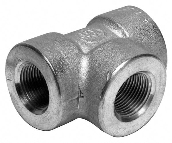 Merit Brass 3606D-24 Pipe Tee: 1-1/2" Fitting, 316 & 316L Stainless Steel 
