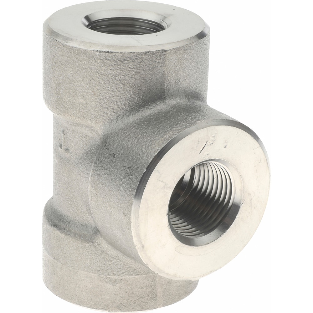 Merit Brass 3606D-06 Pipe Tee: 3/8" Fitting, 316 & 316L Stainless Steel Image