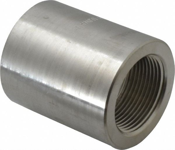 Pipe Coupling: 1-1/4", 316 & 316L Stainless Steel - FNPT x FNPT, Threaded, 3000 psi