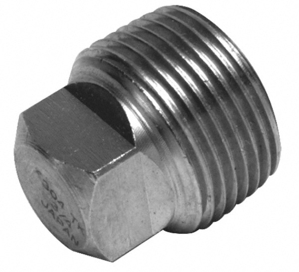 Merit Brass 3617D-32 Pipe Square Head Plug: 2" Fitting, 316 & 316L Stainless Steel Image