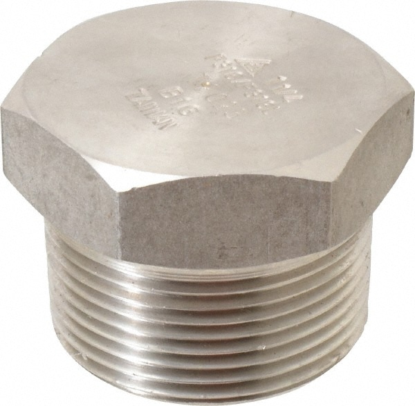 Merit Brass 3617HD-20 Pipe Hex Plug: 1-1/4" Fitting, 316 & 316L Stainless Steel Image