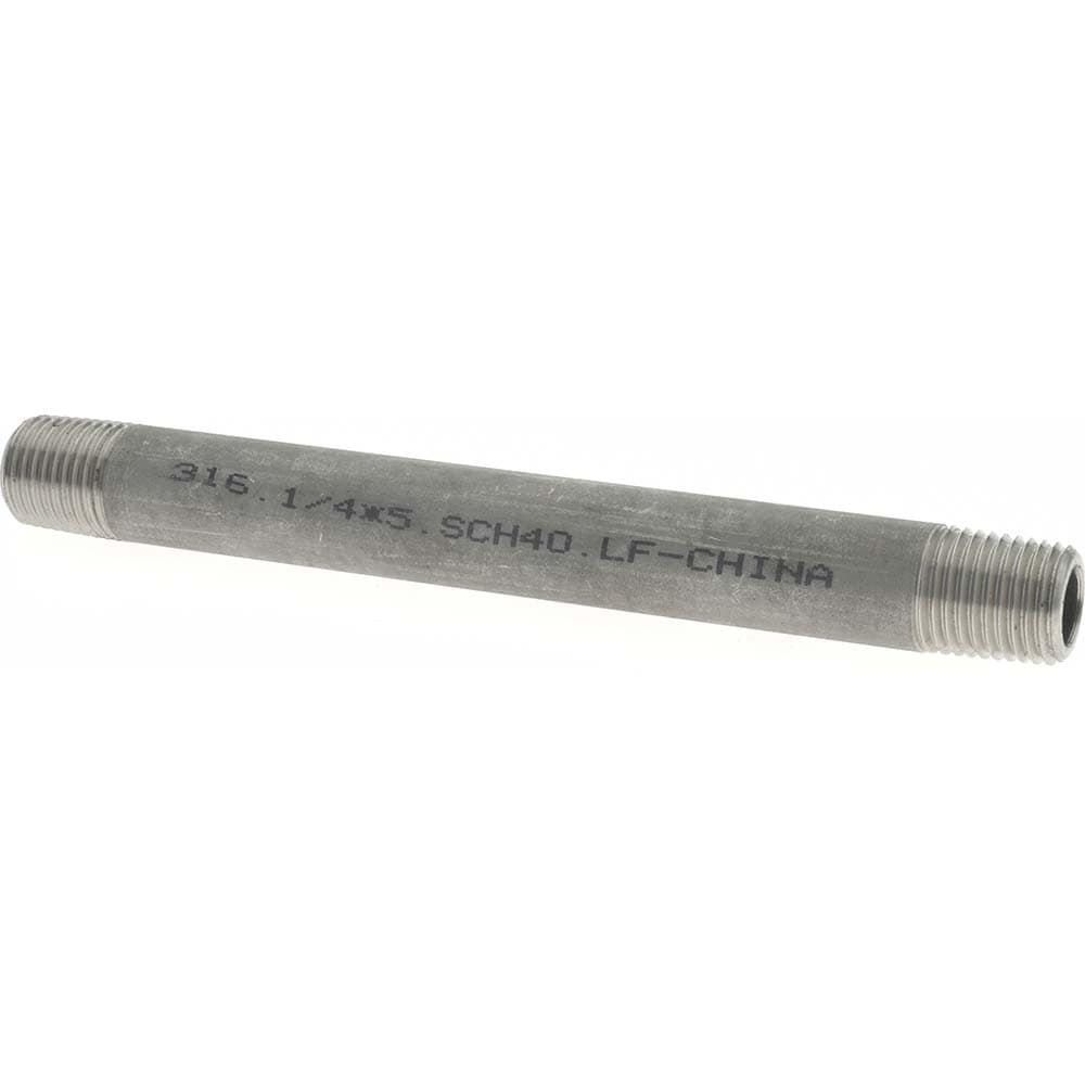 Stainless Steel Pipe Nipple: 1/4" Pipe, Grade 316 & 316L