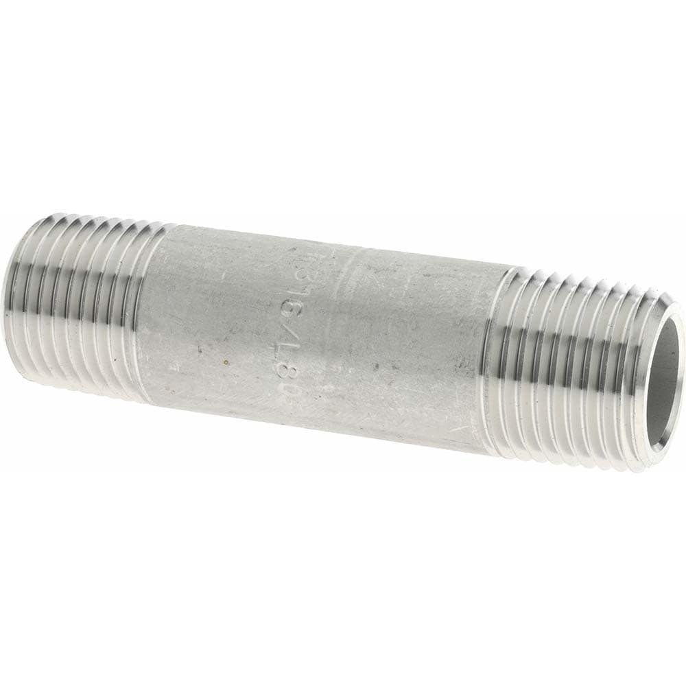 Merit Brass 6508-300 Stainless Steel Pipe Nipple: 1/2" Pipe, Grade 316 & 316L Image