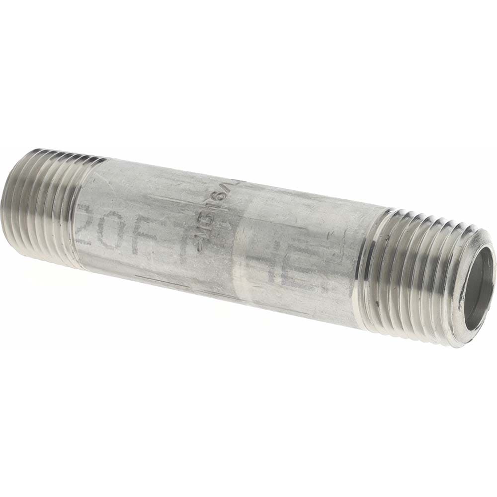 Merit Brass 6508-350 Stainless Steel Pipe Nipple: 1/2" Pipe, Grade 316 & 316L Image