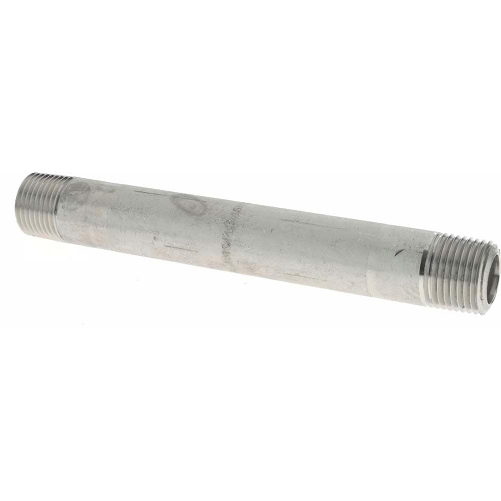 Merit Brass 6508-600 Stainless Steel Pipe Nipple: 1/2" Pipe, Grade 316 & 316L Image