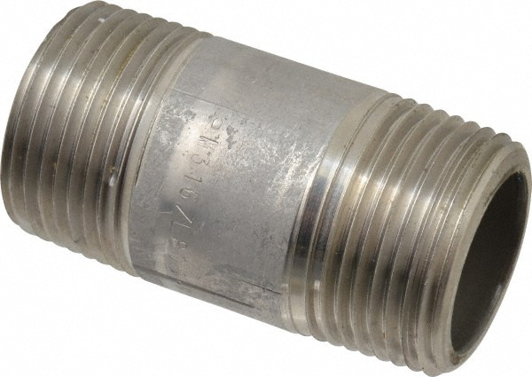 Merit Brass 6516-250 Stainless Steel Pipe Nipple: 1" Pipe, Grade 316 & 316L Image