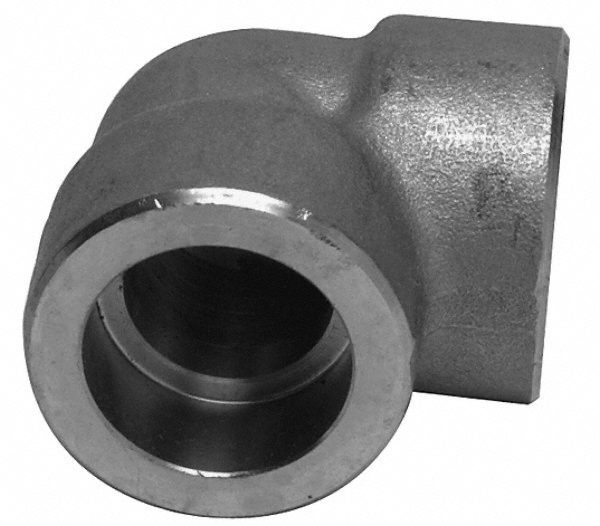Pipe 90 deg Elbow: 1", 304 Stainless Steel - Socket Weld x Socket Weld, Threaded, 3000 psi