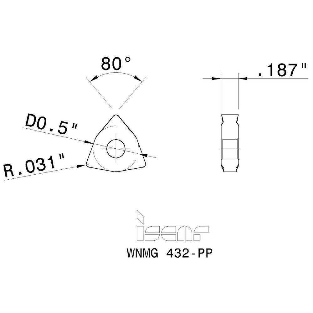 Iscar Turning Insert WNMG 432PP IC907, Carbide MSC Direct