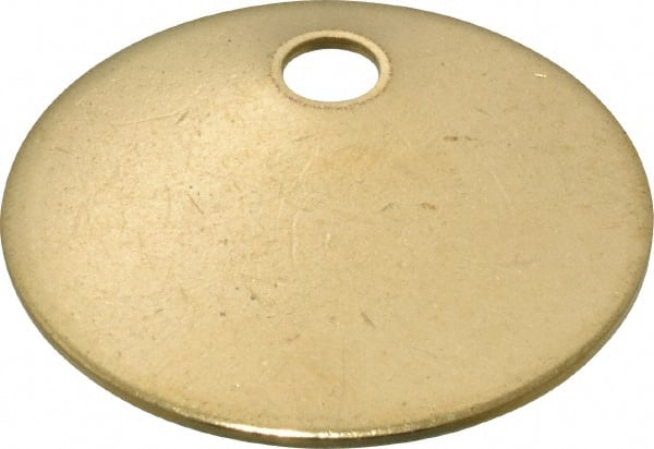 C.H. Hanson 43568 1-1/4 Inch Diameter, Round, Brass Blank Metal Tag 