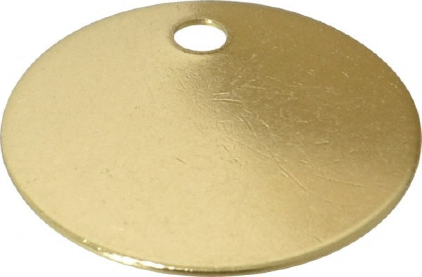 1-1/2 Inch Diameter, Round, Brass Blank Metal Tag