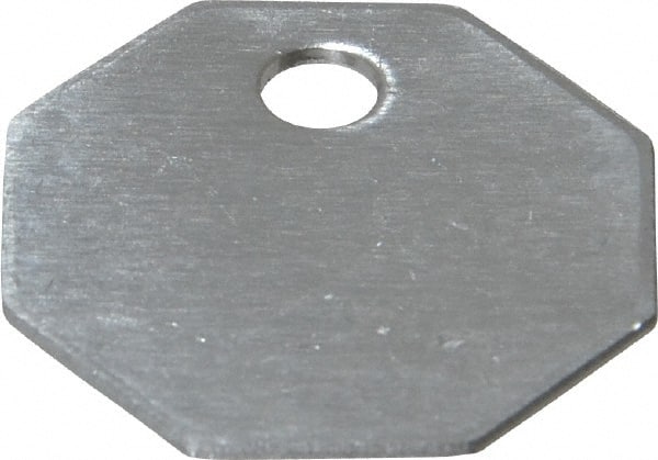 C.H. Hanson 43710 1-1/16 Inch Diameter, Octagonal, Aluminum Blank Metal Tag 