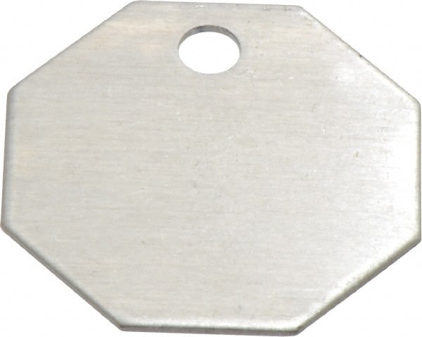 C.H. Hanson 43717 1-1/4 Inch Diameter, Octagonal, Aluminum Blank Metal Tag 