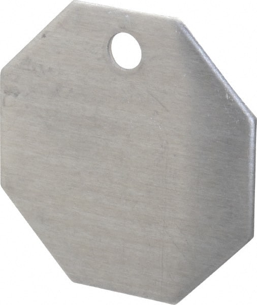 1-1/2 Inch Diameter, Octagonal, Aluminum Blank Metal Tag